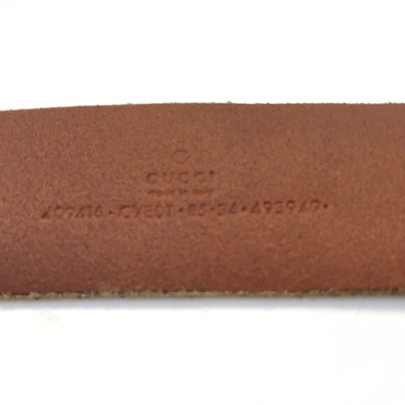 Gucci GG Marmont Logo 1.5" Wide Leather Belt Womens Brown Gold Brass Logo 34 - Picture 8 of 10